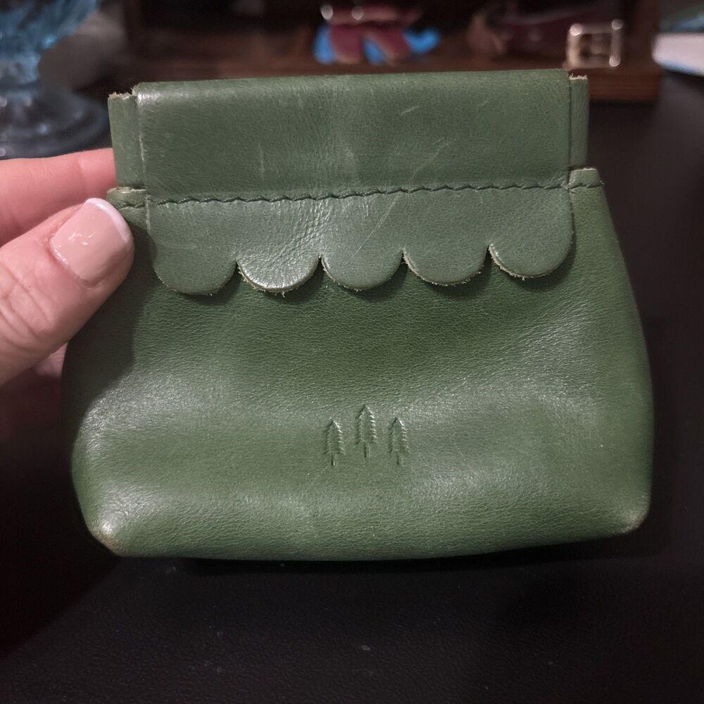 Portland Leather Goods Penny Pouch Pinch Coin Purse Green